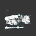 Military Weapon Rocket Launcher Model With Green Truck And Black Red Design