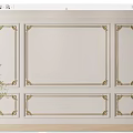 White Background Wall With Gold Ornate Frames And Symmetric Decorative Panels 3d model