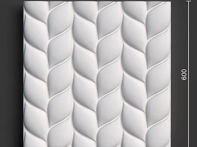 White 3D Textured Wall With Elegant Wave Pattern For Interior Decor 3d model