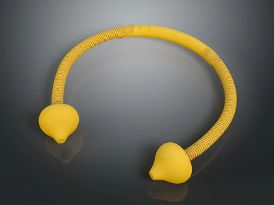 Yellow Neckband Headphones Speaker With Soft Flexible Band And Lightweight Portable Design 3d model