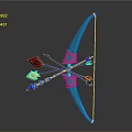 Blue Bow With Crossed Arrows And Colorful Arrowheads On Dark Background