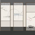 New Chinese-style partition screen partition 3d model