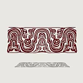 Traditional Red Decorative Pattern With Curved Lines And Symmetrical Designs 3d model