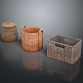 Three Different Woven Storage Baskets for Household Organizing and Decor