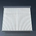 White Hinged Door With Vertical Slats And Gray Frame For Home Interior