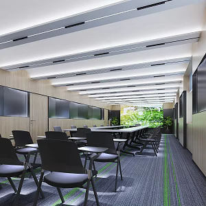 Office LED big screen meeting creative black dark 3d model
