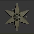 Star Shaped Metal Decorative Structure With Geometric Design And Spherical Supports