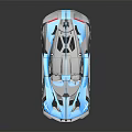 Futuristic Sports Car With Sleek Body Blue Lighting And Black Exterior