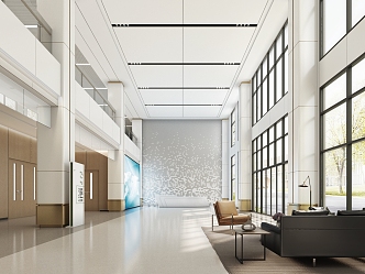 Modern Office Building Lobby 3d model