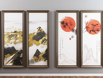 New Chinese Plant Painting Hanging Paintings 3d model