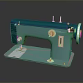 Vintage Teal Sewing Machine With Classic Body And Stable Base Design