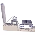 Industrial Concrete Mixing Plant Equipment With Silos Conveyor Belts And Mixing Units