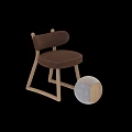 Comfortable Modern Leisure Chairs With Wooden Frame Brown Leather And Gray Fabric Design