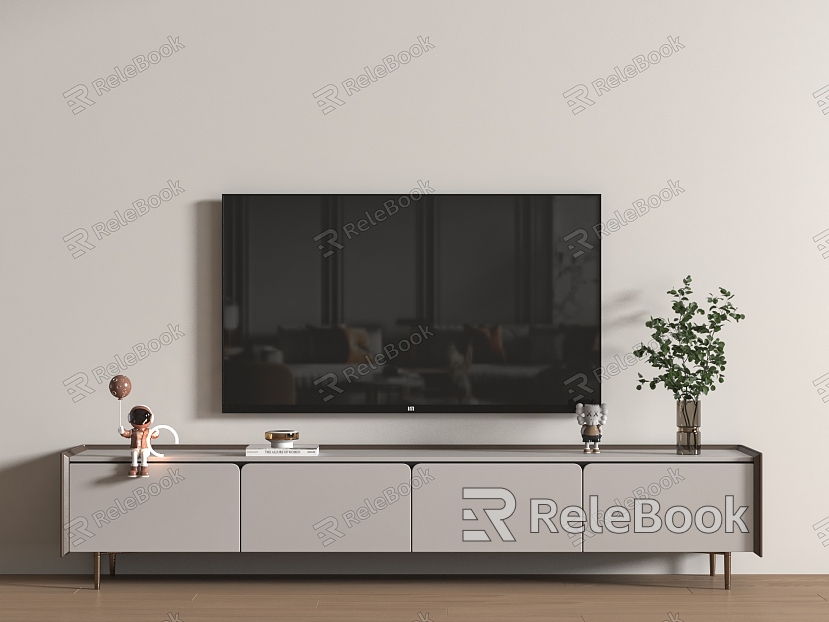 Modern TV Cabinet Floor Cabinet Wood model