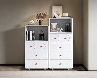 Side Cabinet Drawer Cabinet End of Bed Cabinet Storage Cabinet Storage Cabinet Wall Drawer Cabinet Cream Style Storage Cabinet Decorative Cabinet 3d model