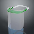 Pet Protective Face Shield With Green Straps And Transparent Cover