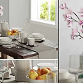 Desktop Tableware Combination Vase Goblet 3d model