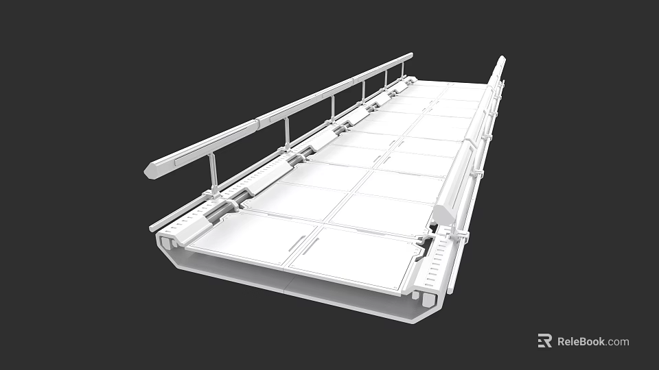 Modular Suspended Ceiling System With White Panels And Metal Frame Design 3d model 