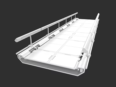 Modular Suspended Ceiling System With White Panels And Metal Frame Design 3d model