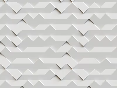 Repeating Geometric Pattern White Background Wall With Modern Chevron Design Elements 3d model