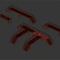 Modern Blue Metal Furniture With Walkways Stairs And Railings