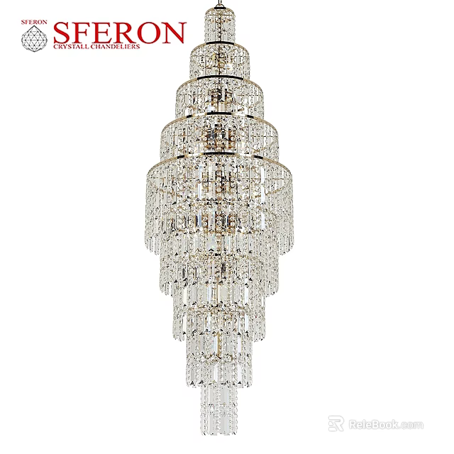 Elegant Luxury Crystal Chandelier With Multi Tiered Design And Sparkling Pendant Details 3d model 