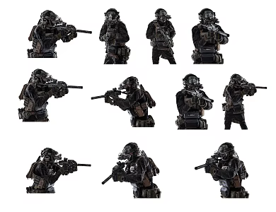 Characters Special Forces 3d model