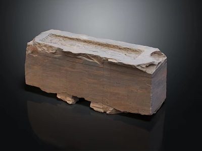 Ancient Stone Carved Architectural Structure With Intricate Relief And Base Feet 3d model
