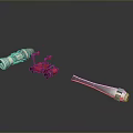 Professional Industrial Equipment Set With Cylindrical Device Red Wheeled Tool And Silver Tongs