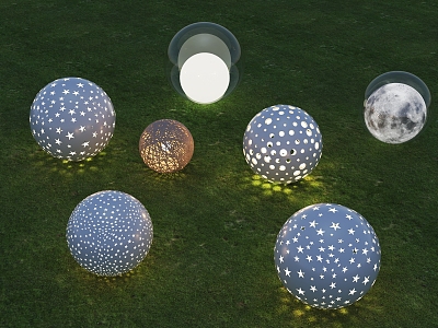 Modern Landscape Grass Lamp Round Grass Lamp Round Hollow Grass Lamp Hollow Star Lamp Garden Lamp Landscape Lamp 3d model