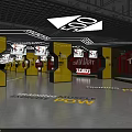 Fitness Training Area With Exercise Point Neon Sign And Spacious Gym Floor