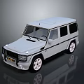 White Off Road Vehicle With Large Wheels Black Trim And Reflective Surface 3d model