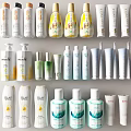 Assorted Bathroom Accessories With Shampoo Bottles Toothpaste Tubes And Skincare Products