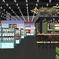 Modern Retail Store Interior With Shelves Products Tables Chairs And Green Plants
