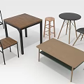 Modern Table and Chair Combination With Square Round Tables Dining Chairs Stools and Wooden Tops