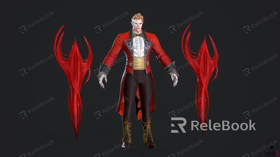 Game Character Scarlet Male Warrior Anime Character model