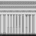 Classical Roman Columns With Ornate Decorative Details And Various Architectural Styles 3d model
