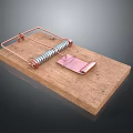 Effective Household Mousetrap With Wooden Base Metal Spring And Trigger Mechanism