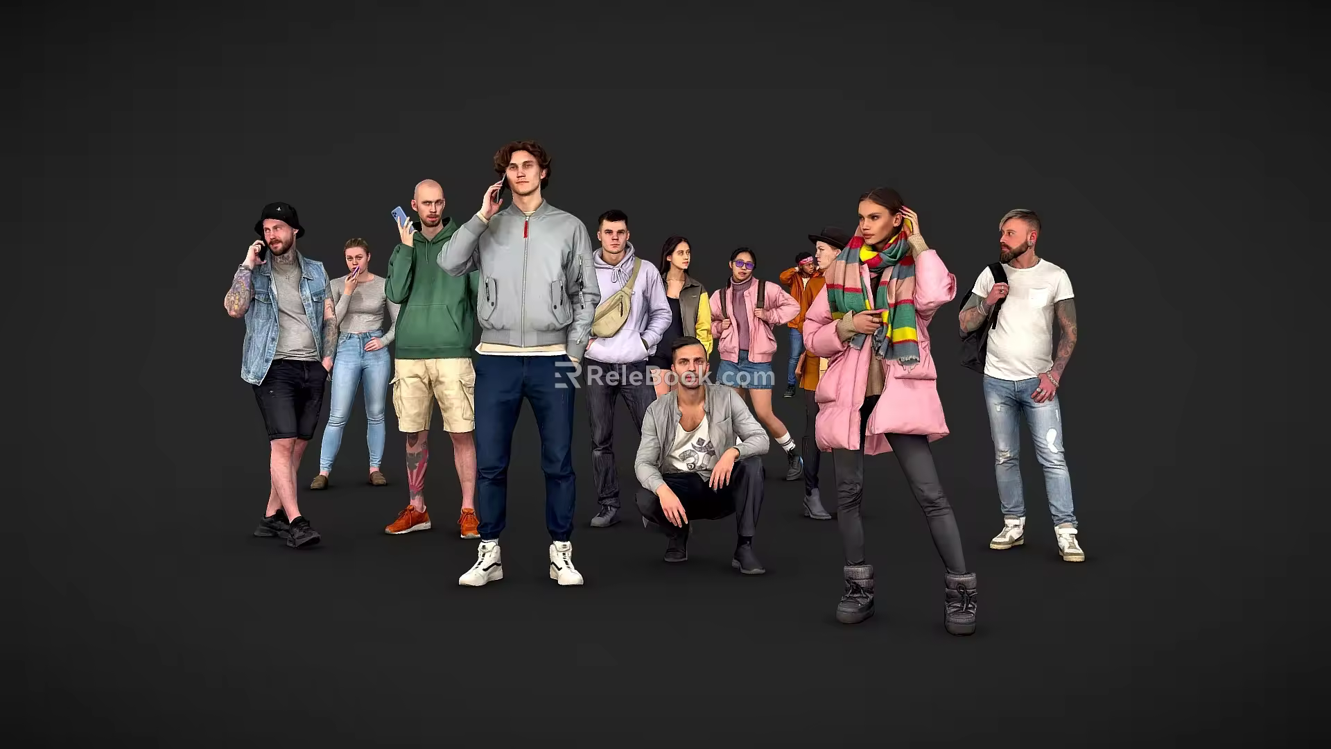 Modern Characters Realistic Characters Scanning Characters Static Characters Scene Material Men Women Foreigners Background Characters 3d model