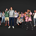 Modern Characters Realistic Characters Scanning Characters Static Characters Scene Material Men Women Foreigners Background Characters 3d model