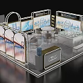 Wanfu Mingdu City Modern Exhibition Hall Interior With Display Screens And Brand Showcases