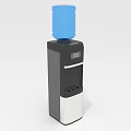 Modern Water Dispenser With Blue Bottle And Black Silver Body For Daily Use