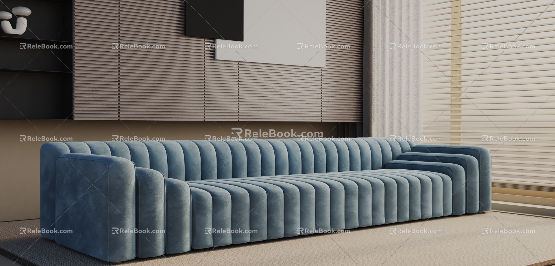 Three-seat sofa 3d model