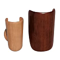 Wooden Wall Lamps in Light and Dark Wood with Cylindrical Decorative Design