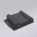 Black Solid Industrial Mechanical Bracket With Dual Rollers And Mounting Screws
