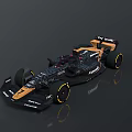 Black And Orange F1 Race Car With Sleek Design And Sporty Racing Wheels