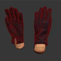 Black Leather Gloves Displayed On Wooden Hand Models With Smooth Surface 3d model