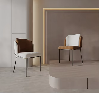 Modern Leisure Chair Dining Chair Leather Chair 3d model