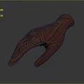 Brown Leather Glove Sculpture Carving with Realistic 3D Rendered Dark Gradient Background