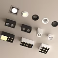 Modern Downlights and Spotlights Featuring Various Shapes Designs and Black White Finishes